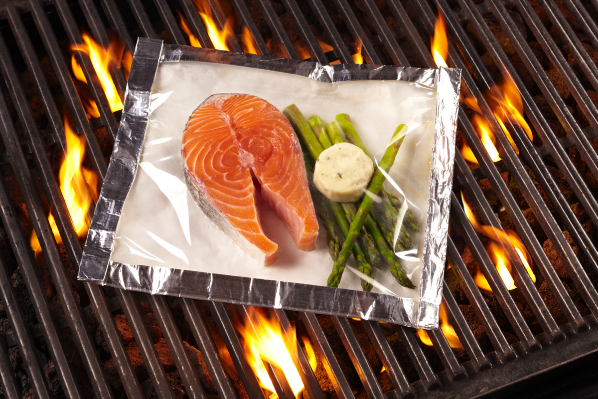 Aluminum foil hot sale grill bags
