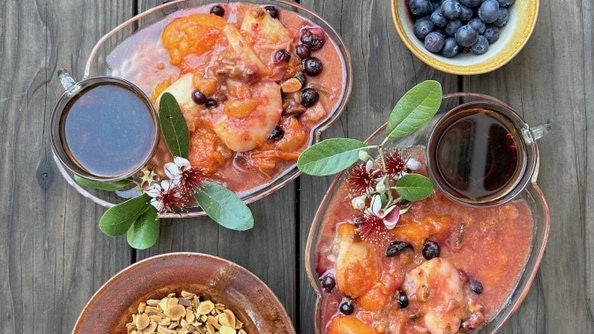 Peach Blueberry Crumble for National Blueberry and Peach Month