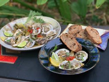 BBQ Grilled Oysters with Baby Bok Choy and Ponzu