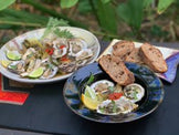 BBQ Grilled Oysters with Baby Bok Choy and Ponzu