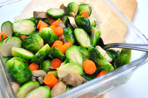 Brussels Sprouts with Carrots and Mushrooms - Ready. Chef. Go!